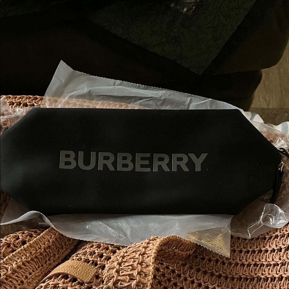 Burberry Black and Gray Logo Pouch